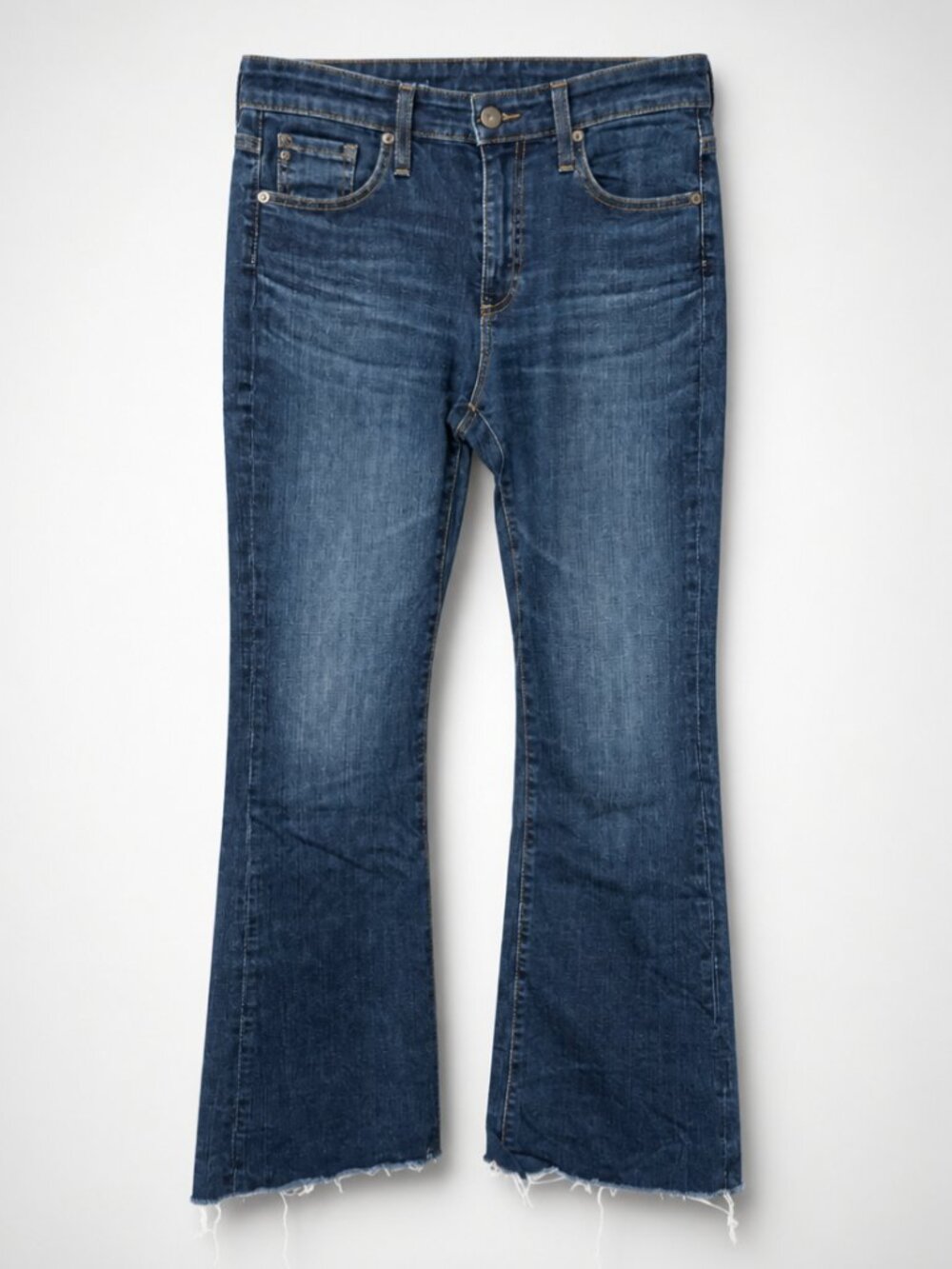 AG Los Angeles High-Rise Farrah Bootcut Jeans in Medium Blue Wash - 26x32